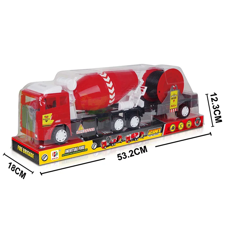 Hot sale friction mixer car inertial engineering vehicle toys construction site toy truck for kids