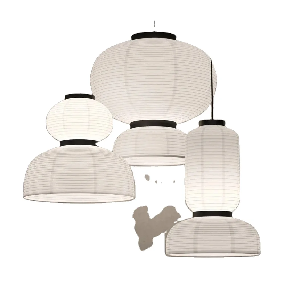 Nordic northern europe style decoration white double rice paper lampshade for ceiling light,restaurant,bedroom,hotel,home