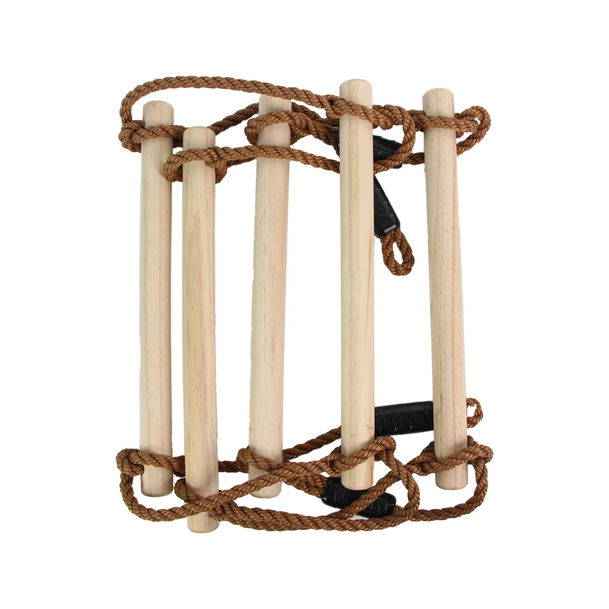 Plastic Climbing Rope Ladder Tree Swing Set Rainbow Wooden with Hanging Ninja Obstacle Course for Outdoor 1 Set Colorful