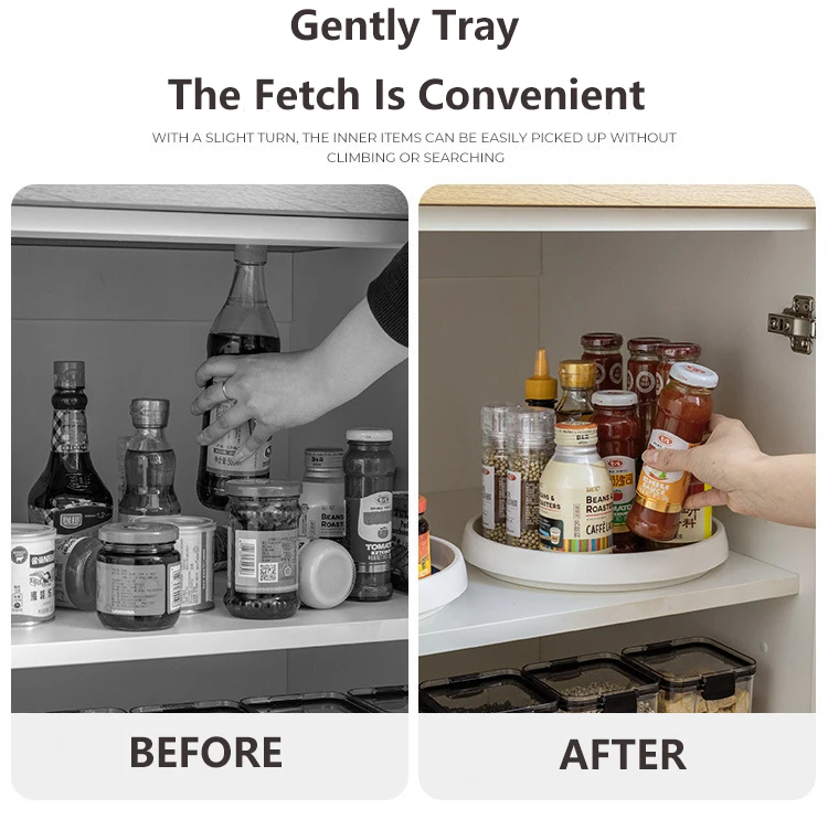 Нескользящая вращающаяся на 360 градусов кухонная полка для хранения