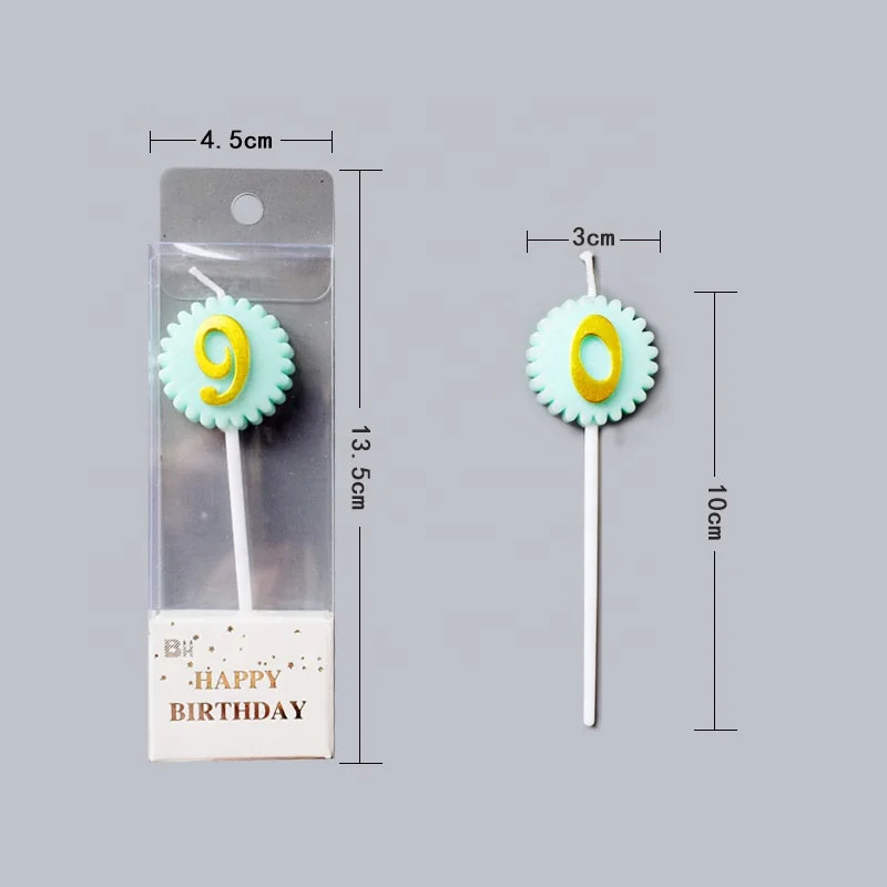 Birthday Candles Sunflower Shape Pastel Birthday Cake Number Candles For Party