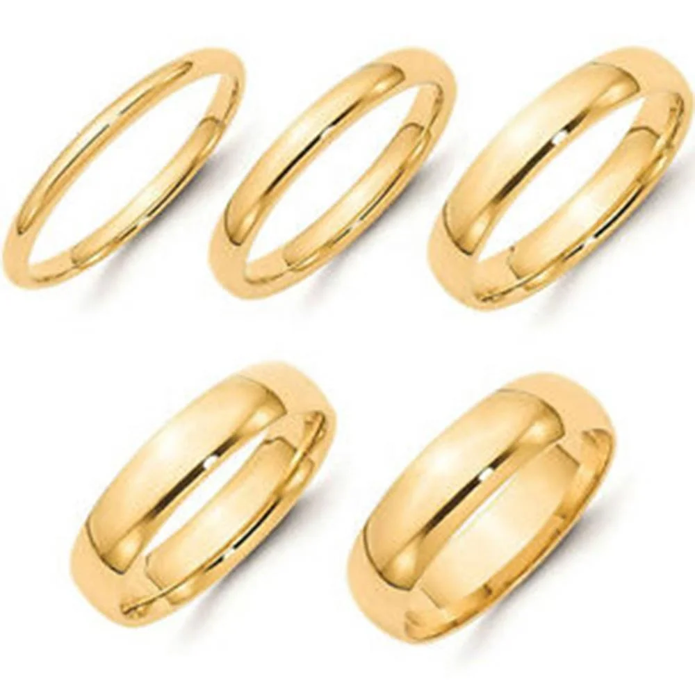 
Solid 14K Yellow Gold Comfort Fit Wedding Band Plain 2mm 3mm 4mm 5mm Men Women 
