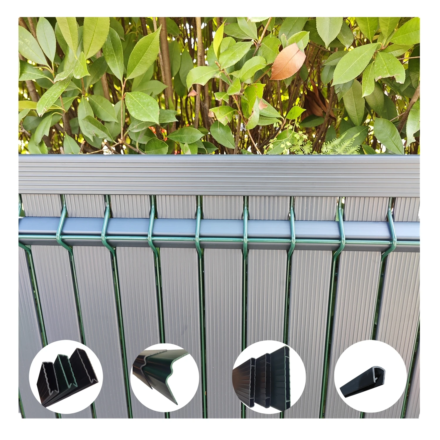 Antil-UV Vertical Strip 3D Garden Privacy Fence Panels Occult Kit 6ft PVC Chain Link PVC Rigid Plastic Garden Fences