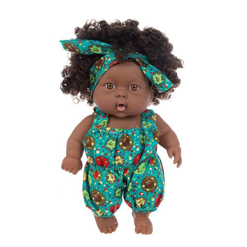 2023 Hot Selling 8 Inch African Reborn black dolls Silicone Baby Doll toys for girls cute small dolls toys kids children