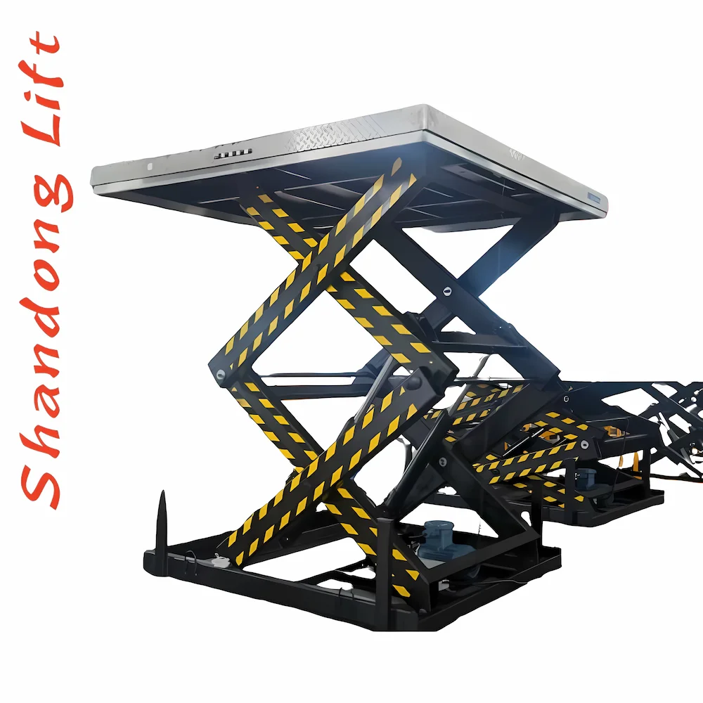 Customized Electric Stationary Scissor Lift Table Hydraulic Steel Platform Elevator with Lifting Ladder Custom Style
