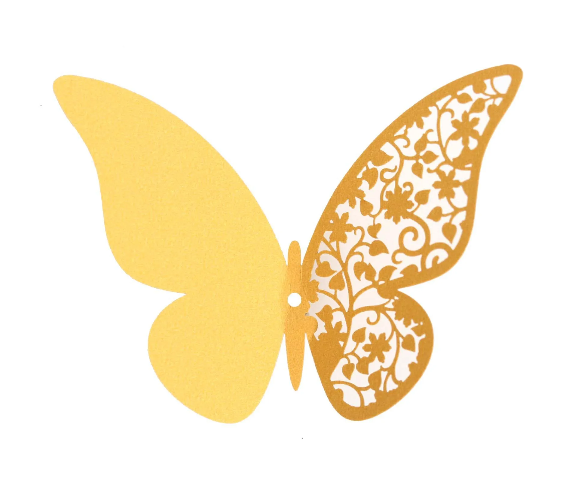 Laser hollow cup card pink three-dimensional 3D butterfly wall sticker decoration wedding party housewares scene layout