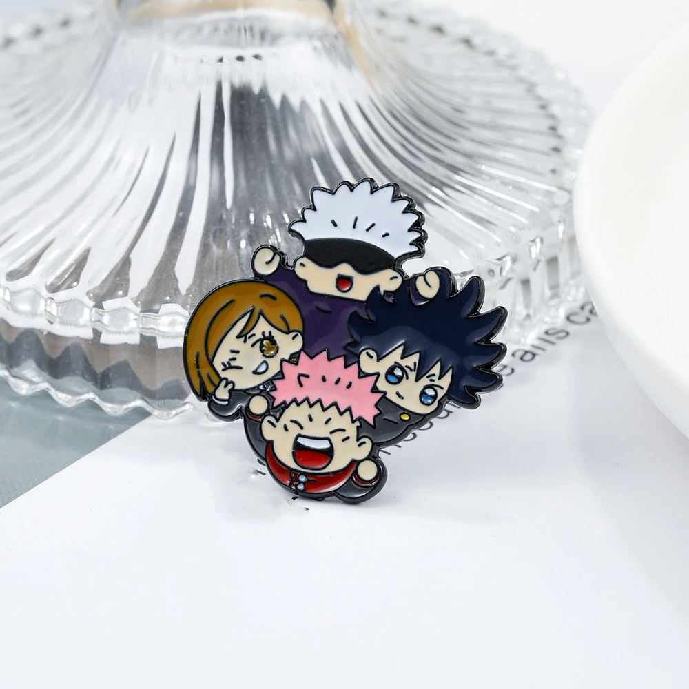 Cosplay 2 Styles Creative Characters Metal Enamel Pins Anime Jujutsu Kaisen Brooch for Fans