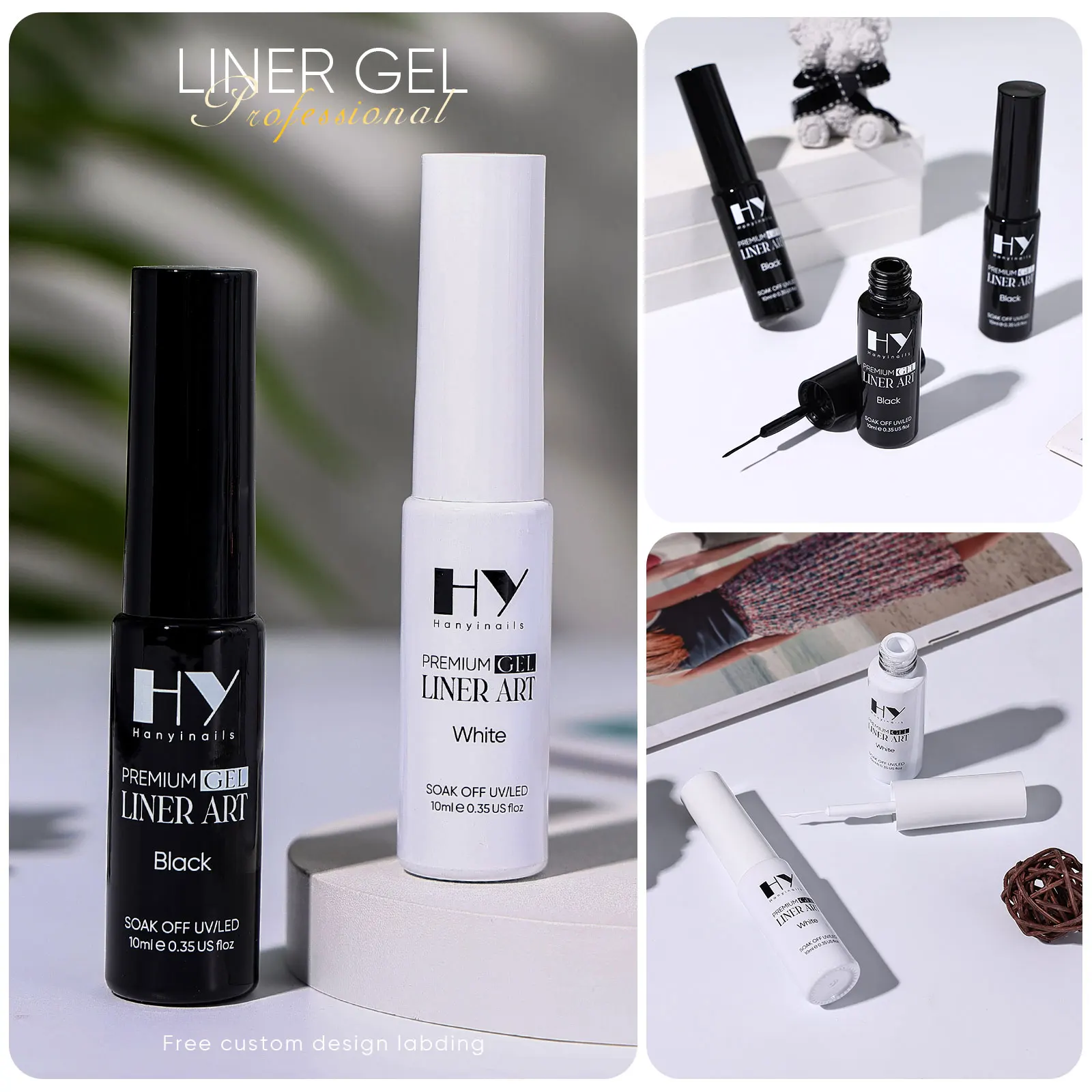 Hanyi премиум качества без хемы OEM индивидуальная этикетка УФ-гель смола Супер металлик роскошная гелевая эмалированная подкладка для ногтей