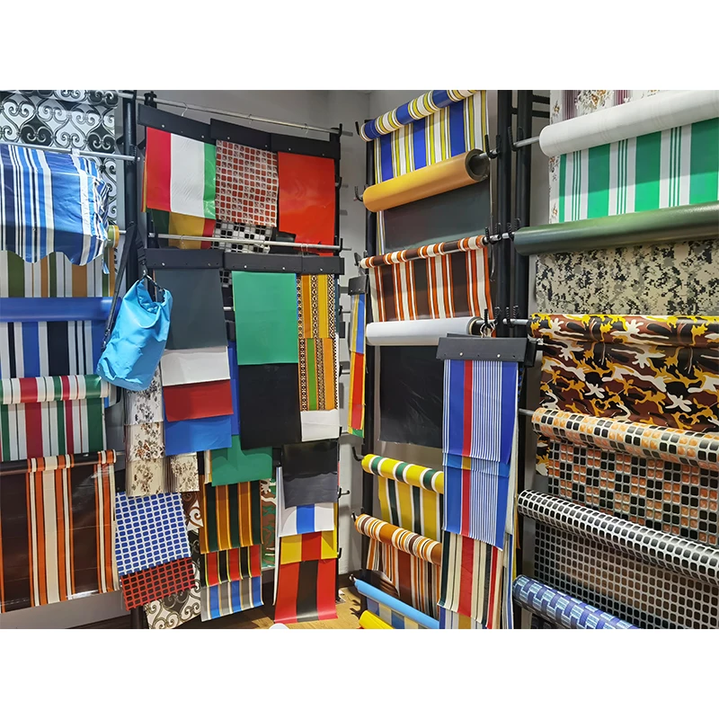 pvc polyester awning color striped tarpaulin for tent sunshade