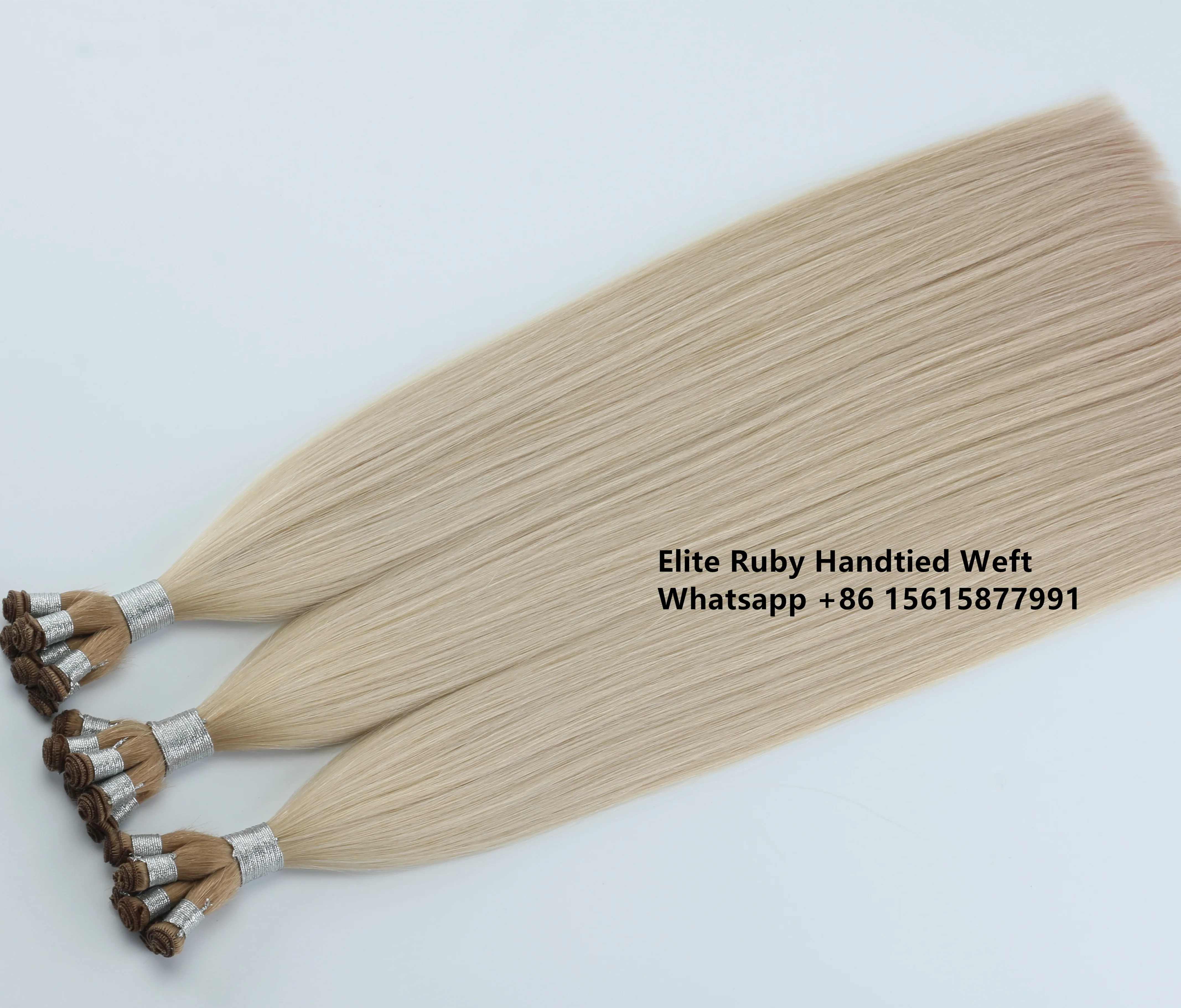 
Factory Direct Grade12A Russian Human Hair HandTied Weft Hair Extensions, Double Drawn Hand Tied Wefts 