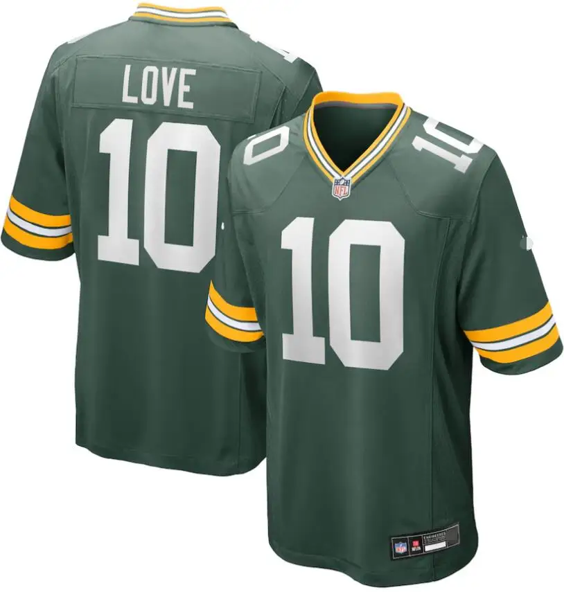 2024/25 new season designs American football jerseys #10 Love Green Bay Packers Jerseys