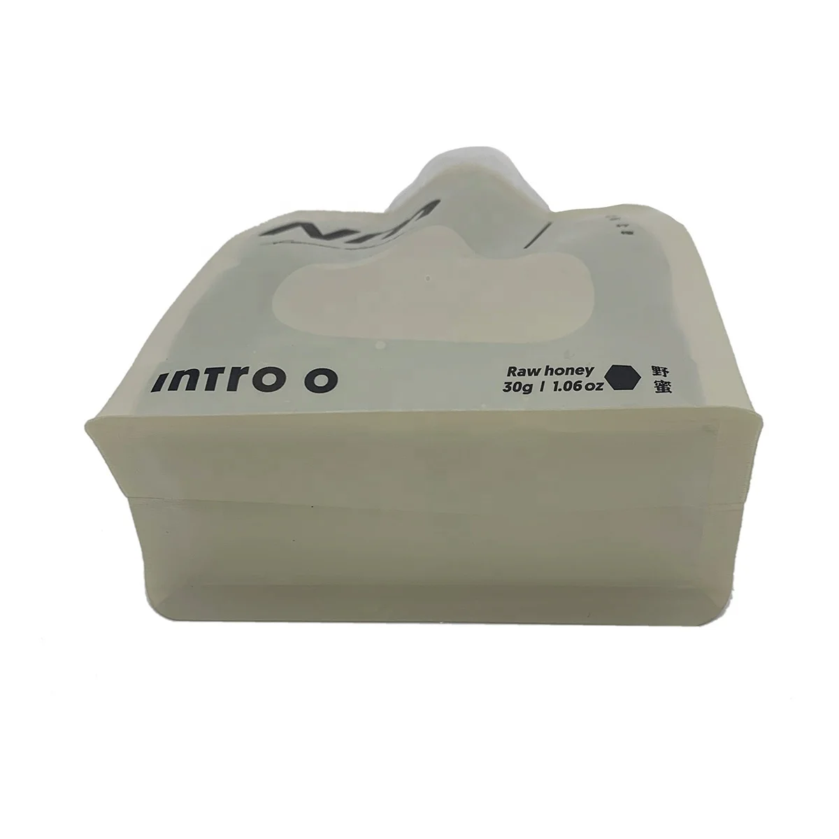 Custom small food plastic bag doypack 100ml flat bottom pouch honey spout pouch filling liquid packaging