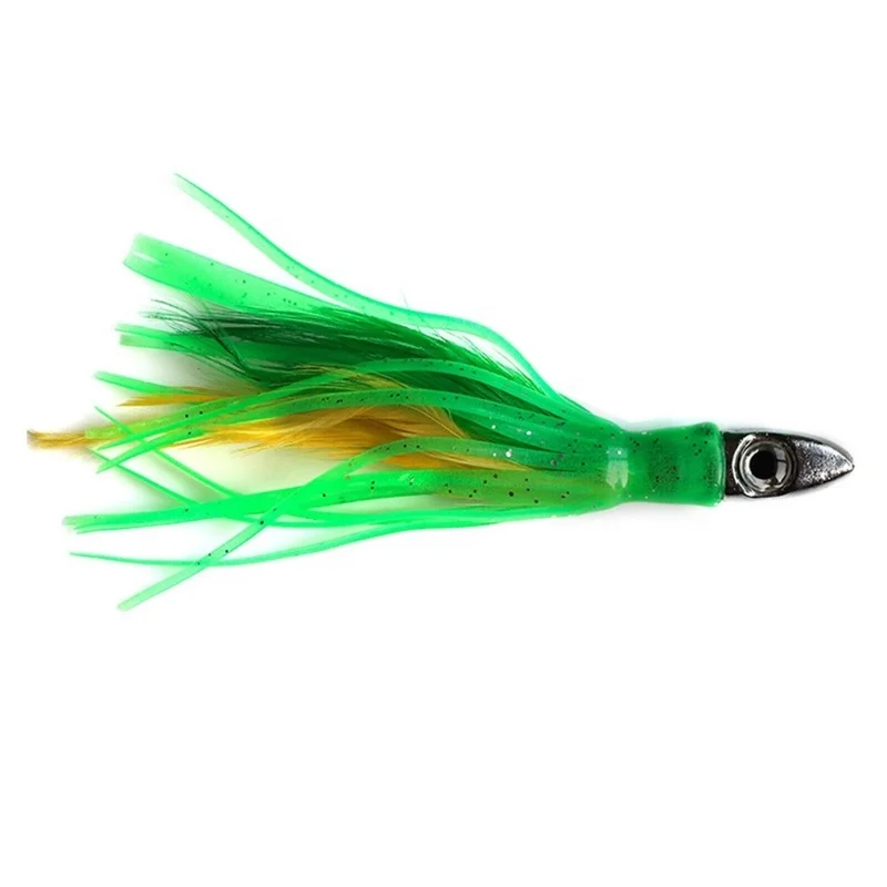 Yousya Big Game Fishing Rig with High Quality Feather Trolling Skirt Lure Saltwater Bait for Marlin Mahi Tuna Fishing