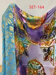 Promotional Customized Printed Gold Metallic Yarn Jacquard Flower Design Silk Fabric