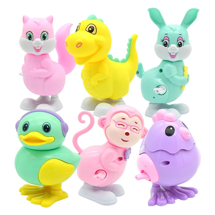 dropshipping Good Price of China Cartoon Animals Wind Up Toys Cheap Plastic Clockwork Mechanical Wind Up Swing Toy for Kids