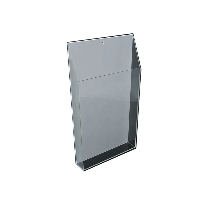 Wall Mounted A5 Acrylic Brochure Holder Stand White Back For Magazine Organizer