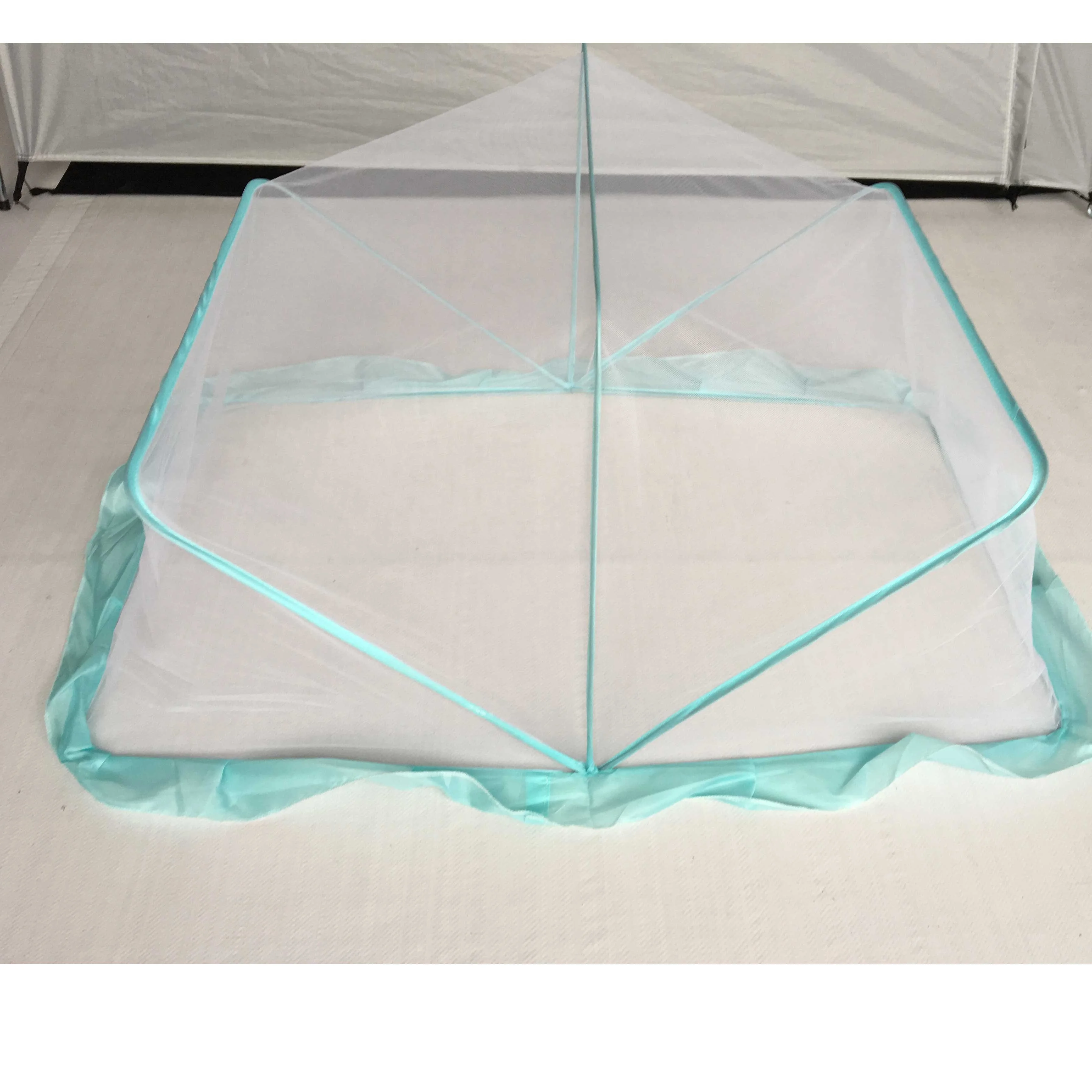 Wind Valley Double-Layer Instant Pop-Up Portable Baby Travel Bed with Mosquito Net Pad for Summer Outdoor Beach Tent Use