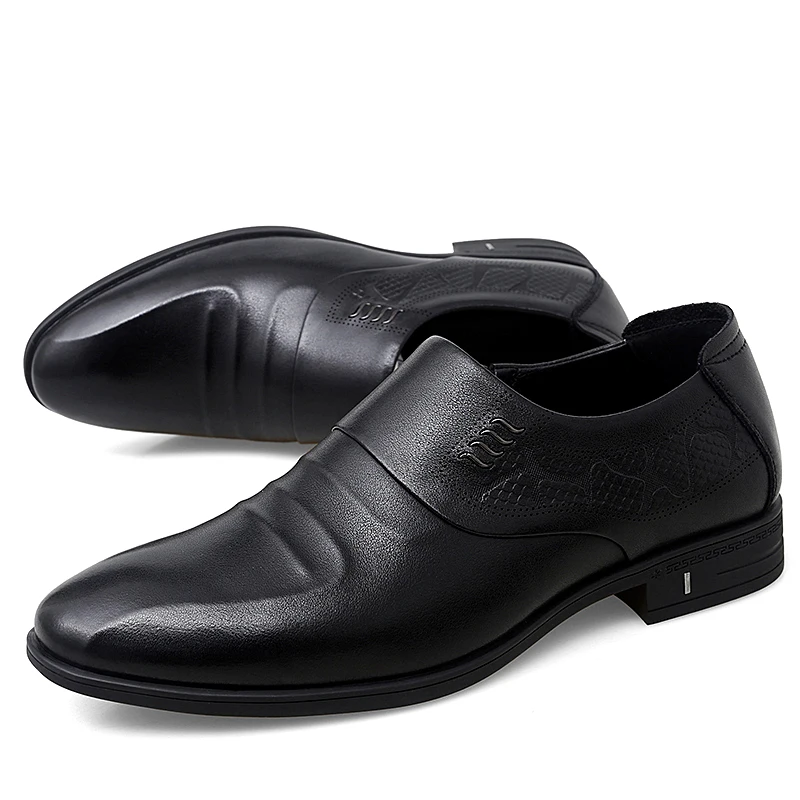 Exquisite Workmanship Mens Dress Shoes Oxford Genuine Leather with Delicate Stitches Men Black Lace Custom