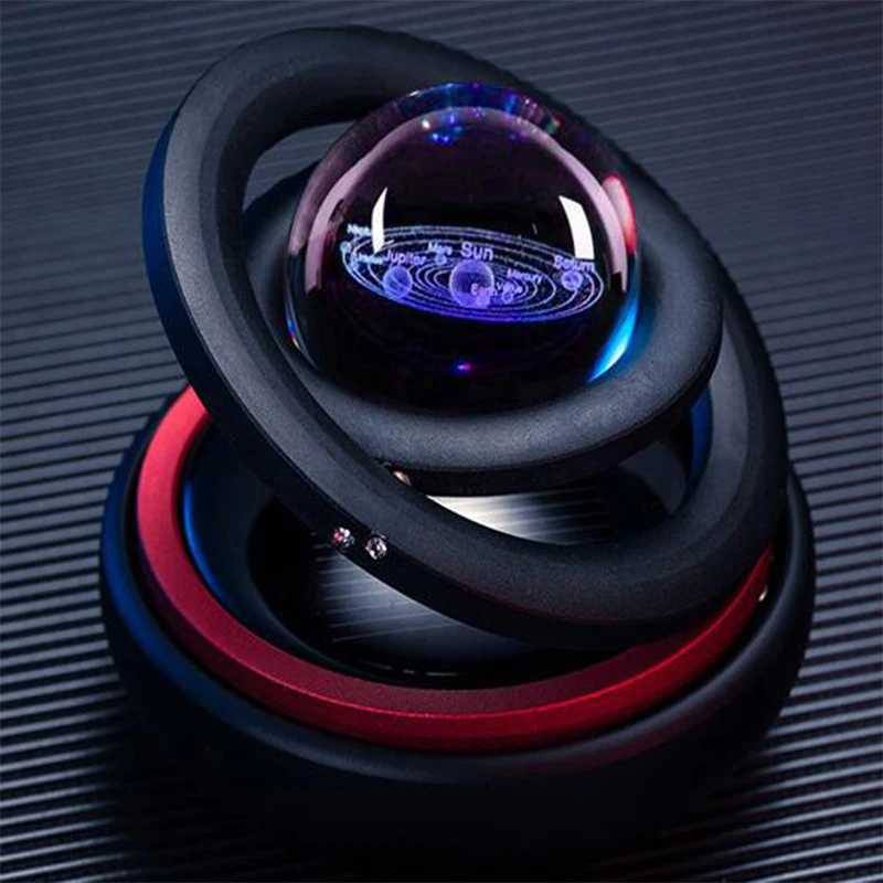 Новый автомобильный парфюм на солнечной батарее, креативная ароматерапия с вращением между звездами, украшения для автомобиля