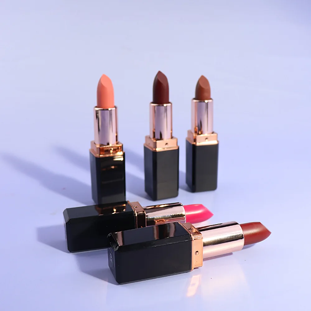 Custom Logo Private Label Low MOQ Cosmetics Super Stay Organic Waterproof Nude Matte Lipstick