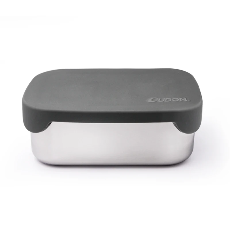 
Food container with silicone lid leakproof stainless Steel food flask Lunch Box 