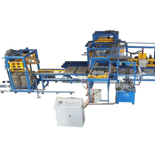 Fully automatic simple hollow solid brick block cuber palletizing packing machine system