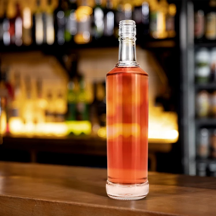 Wholesale 700ml 750ml 1000ml  Bottle High Thin Round Clear Liquor Empty Wine Gin Vodka Glass Bottle