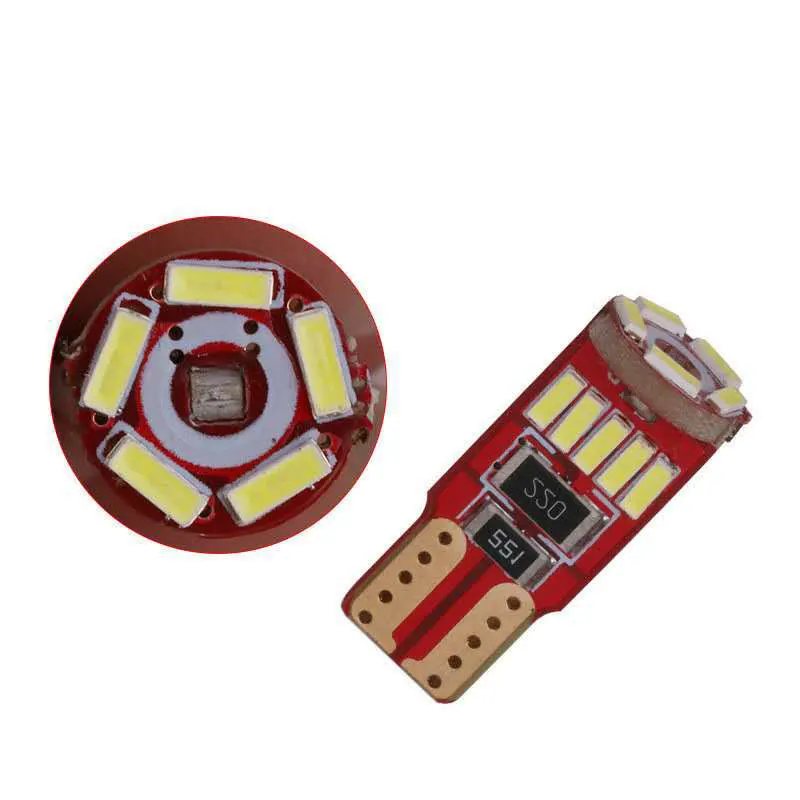 Недорогая Светодиодная лампа T10 15 SMD 4014 без ошибок Canbua холодный белый 6000k для обратного света