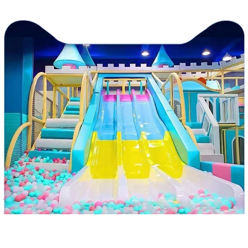 Funny kids indoor play structures indoor playground equipment and trampoline park outdoor slides for kids