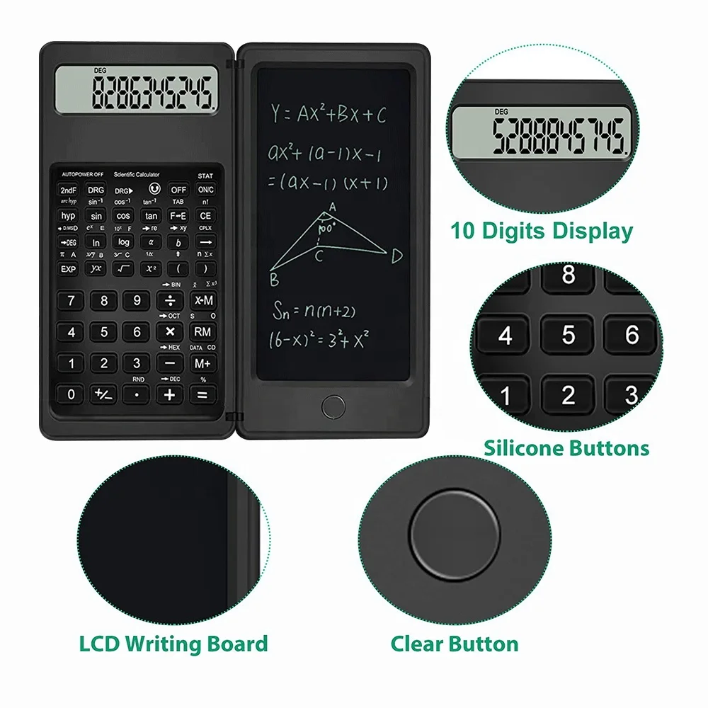 Drawing Tablet Science Calculator LCD Writing Pad Electronic Notepad with Calculator Scientific