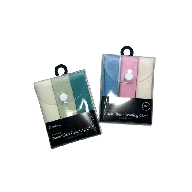 [KYCLOTH]  Made in Korea Package Gift Microfiber cloth 3pack Microfiber Optical Cleaning Cloth (PVC/ Rigid Plastic 2 types)