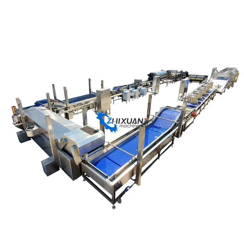 Industrial Commercial Fully Automatic Frozen French Fries Making Machine With CE Frozen Potato Chips Production Line