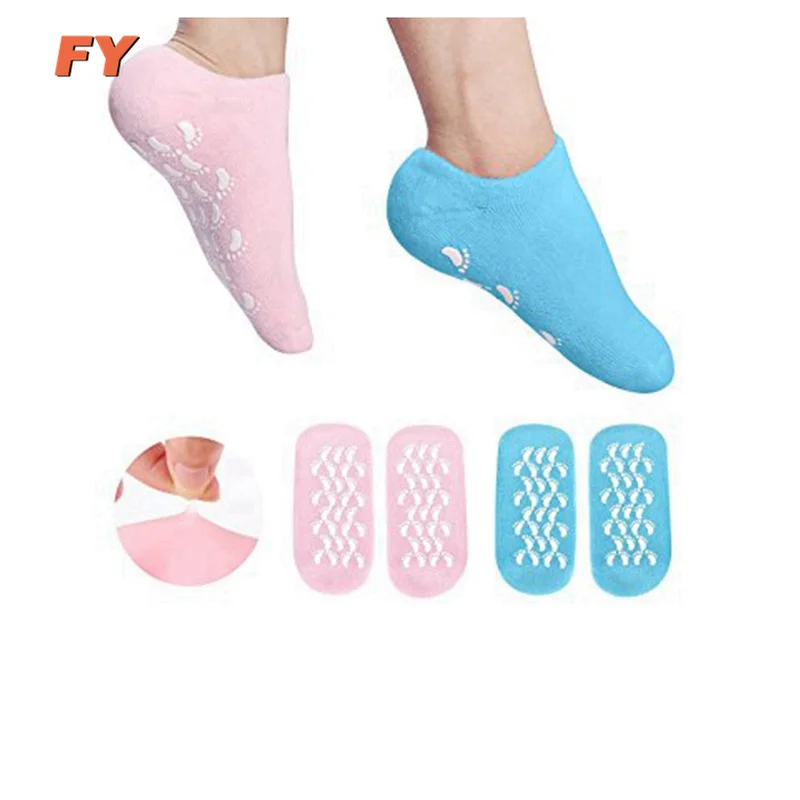 FY-N795 sock silicone and spa gel heel socks heels insoles silicon gel socks for dry feet