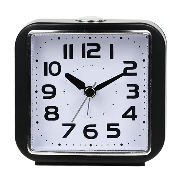 iMSH BB08204 Quartz analog  table bedside and desktop wecker despertador  custom square analogue alarm clocks