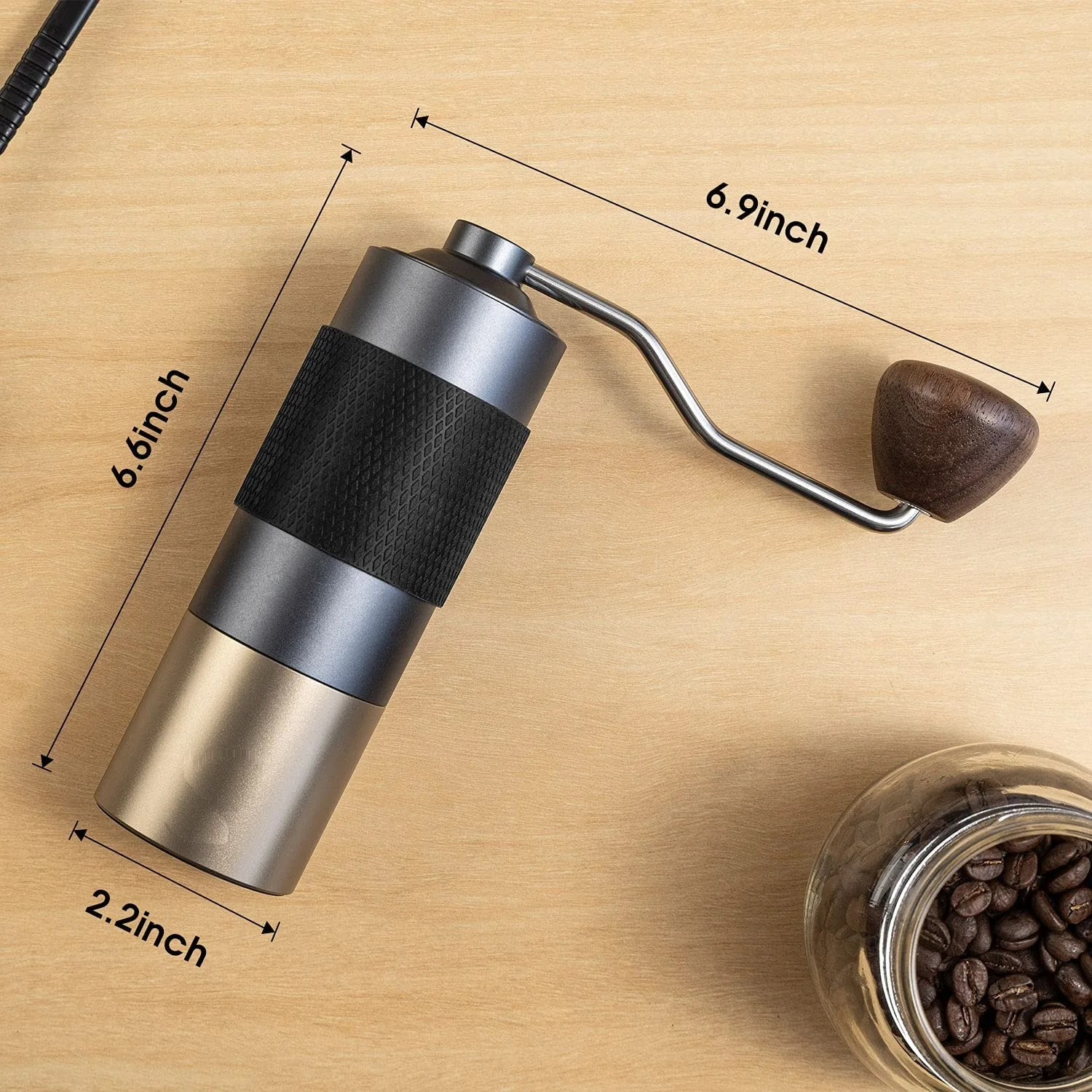 manual Coffee Grinder Adjustable Stainless Steel Portable Coffee Bean Grinder
