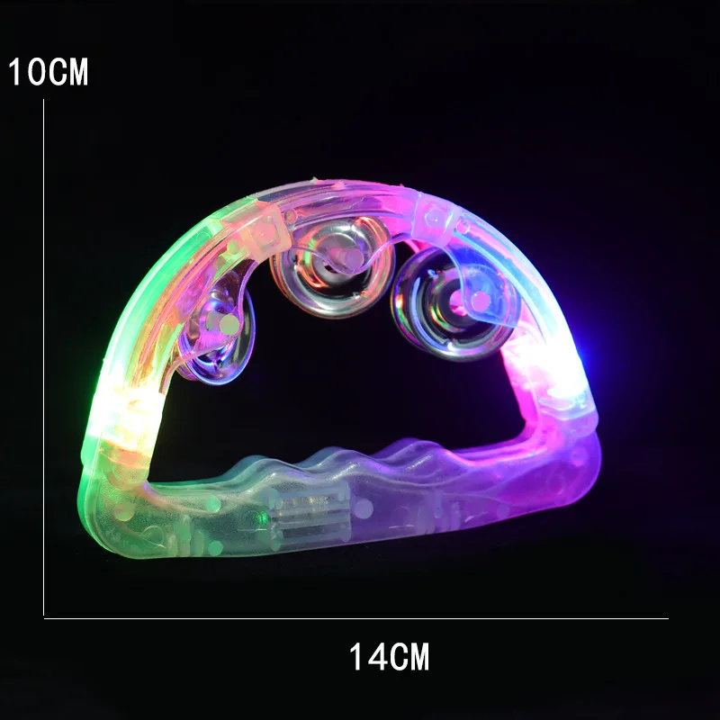 Led Music Flashing Tambourine Colorful Hand-held Light Up Toys Bar Party Cheer Atmosphere Hand Shake Flash Bell