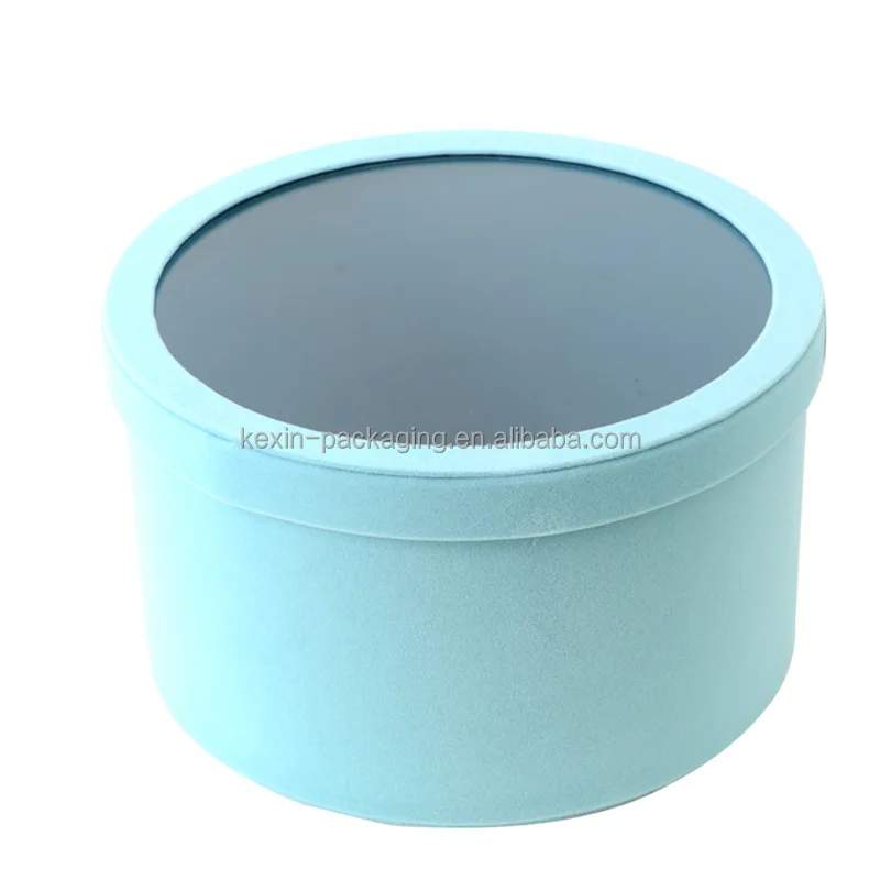 High Quality Round Shape Hat Flower Box For Flower Display Bouquet Boxes With Logo Velvet Round Flower Box With Ribbon Design