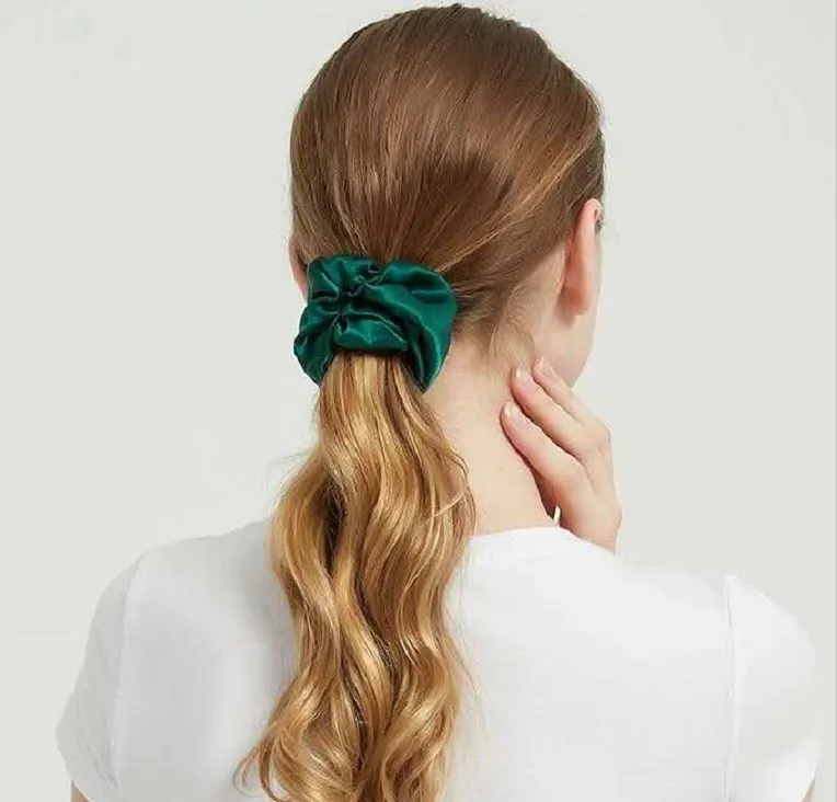 
Custom Colorful 19mm 22mm 30mm Women Silk Hair Scrunchie Set 100% Pure Mulbery Silk Scrunchies 100% mulberry silk scrunchies 