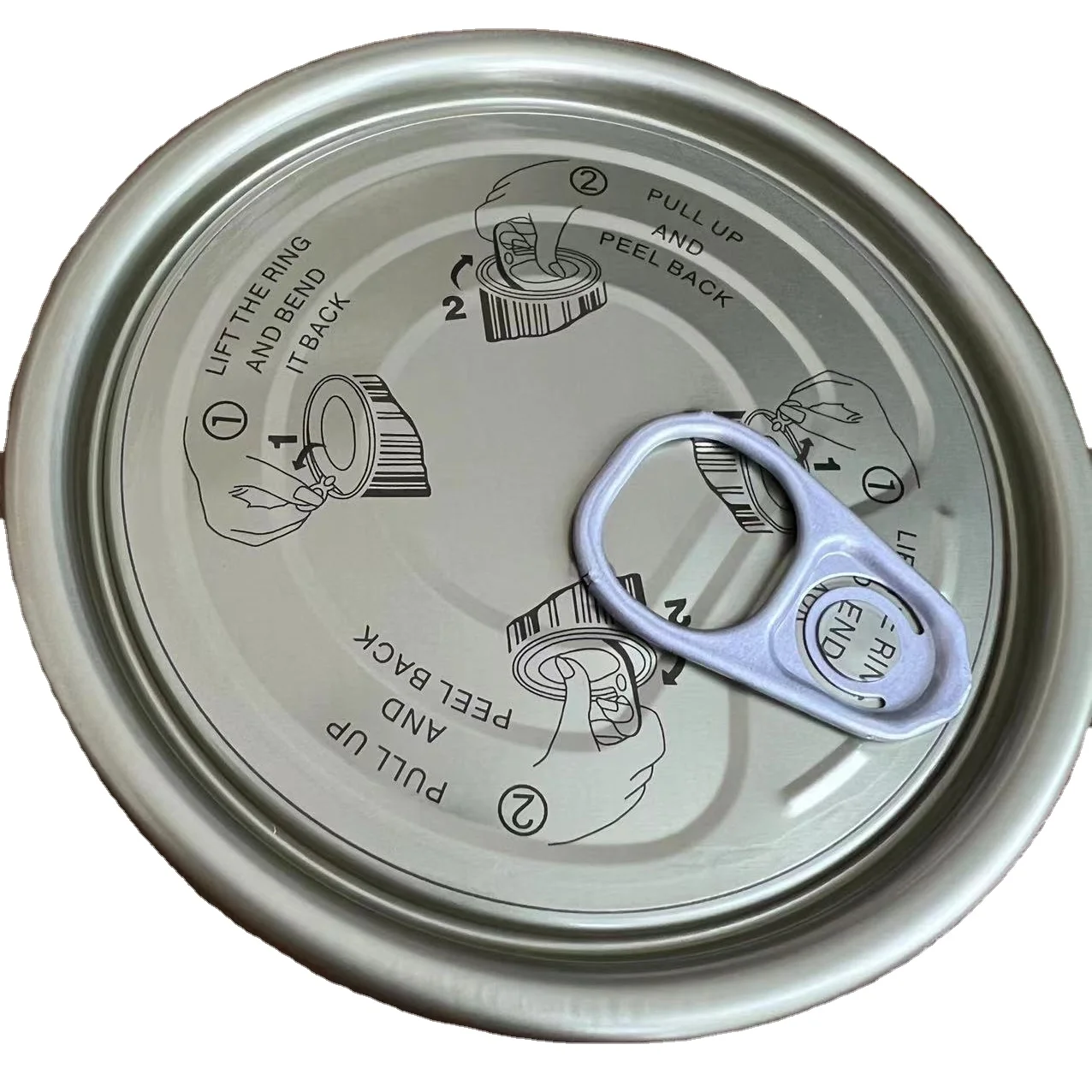 Tin Eoe Round Pull Ring Canning Jar Lids Easy Open Peel Off Ends