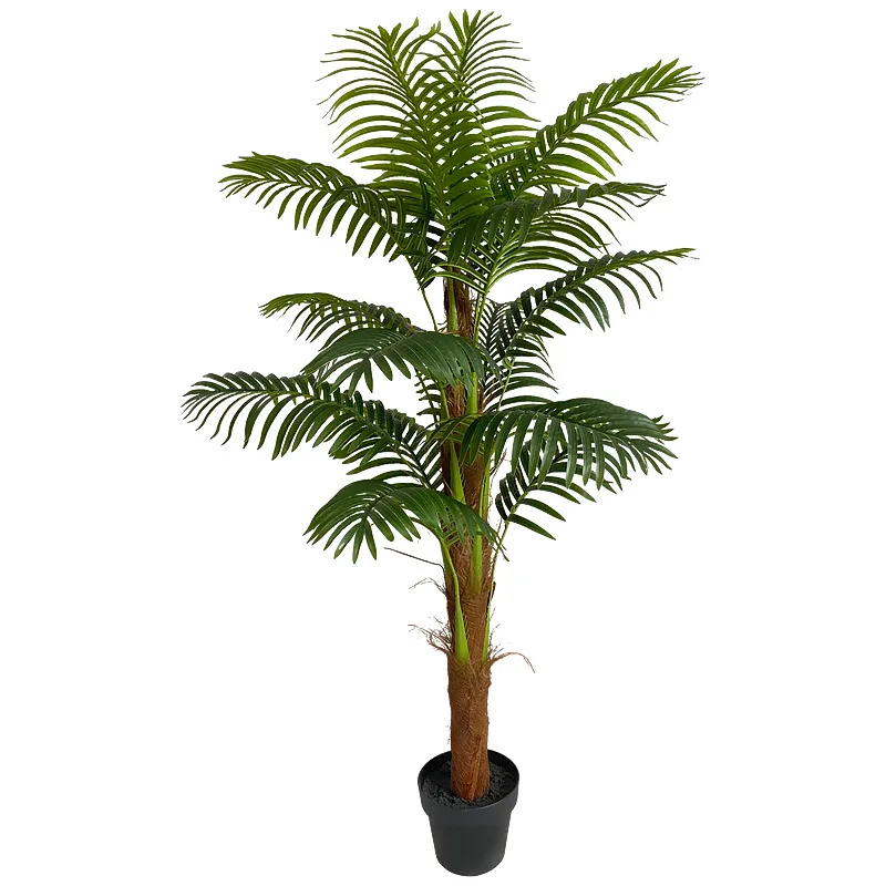 Faux Fake Green Plants Plastic artificial palm tree leaves artificial potted plants phoenix palm tree with pot
