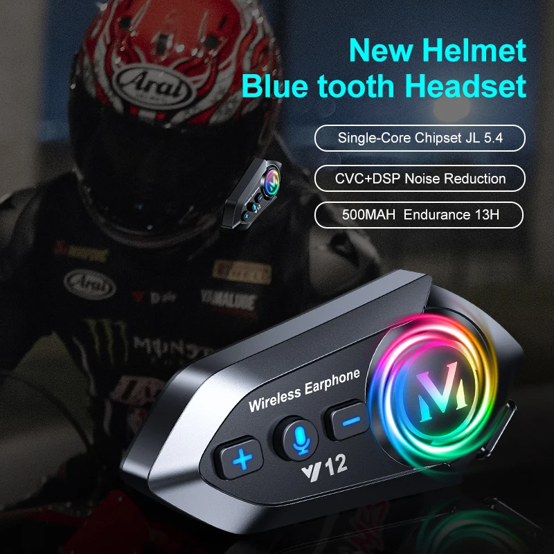 Y12 best motorcycle bluetooth headset without helmet wireless motorcycle helmet headset china