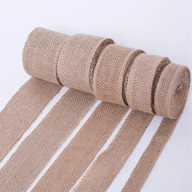 jute hemp ribbon jute burlap ribbon jute tape for handmade DIY gift wraping wedding party