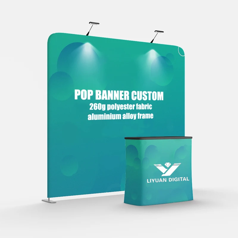 Personalized Custom Any Size Business Backdrop Tension Fabric Thermal Transfer Printing Pop Banner For Commercial Events