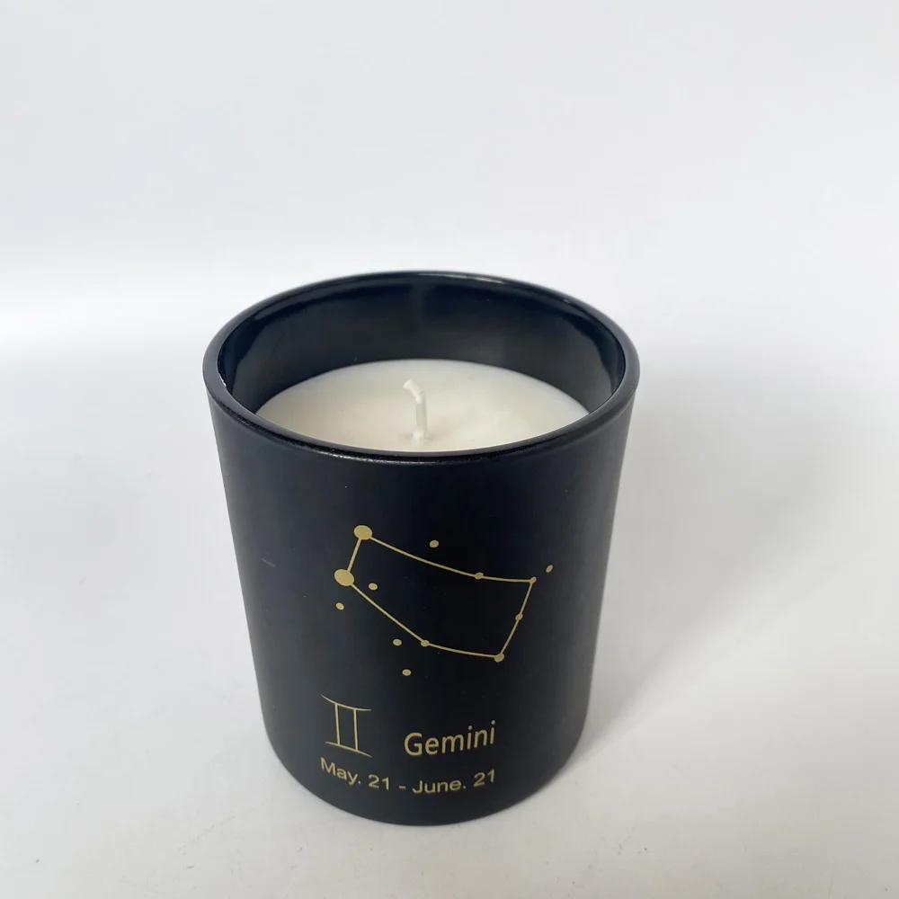 Custom Wholesale candle wax birthday pillar scented luxury candles bulk outdoor cheap Aromatherapy black custom Gemini candles