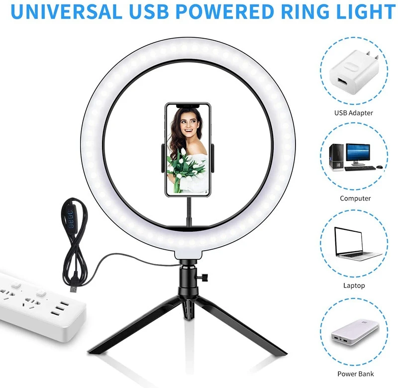 
Selfie Ring Light For Laptop Computer Desktop Youtube, Ring Lamp Video Conference Lighting Kit Phone Holder Clip On 