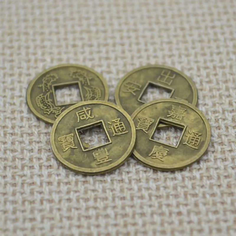 wholesale 19mm metal alloy coin antique brass China coins for crafts and Fengshui jewelry