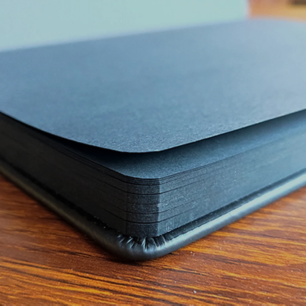 Custom Black Paper Notebook A5 Size Planner with Pen