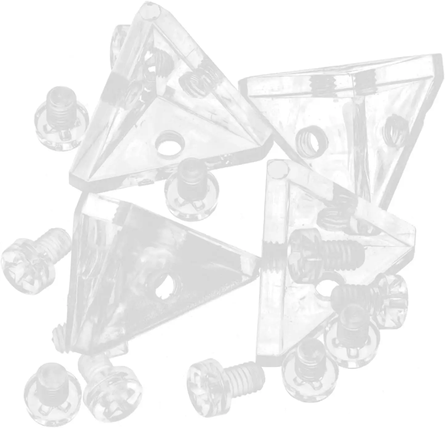 High Grade Furniture Hardware Shelf Support Acrylic Corner Brackets with Mounting Screws