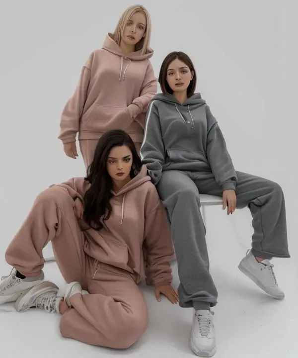 HLN High Quality Clothing Custom Women2pc Sweat Suit Women Thick Cotton Sweat Suit Sweatpants And Hoodie Set Wholesale Women