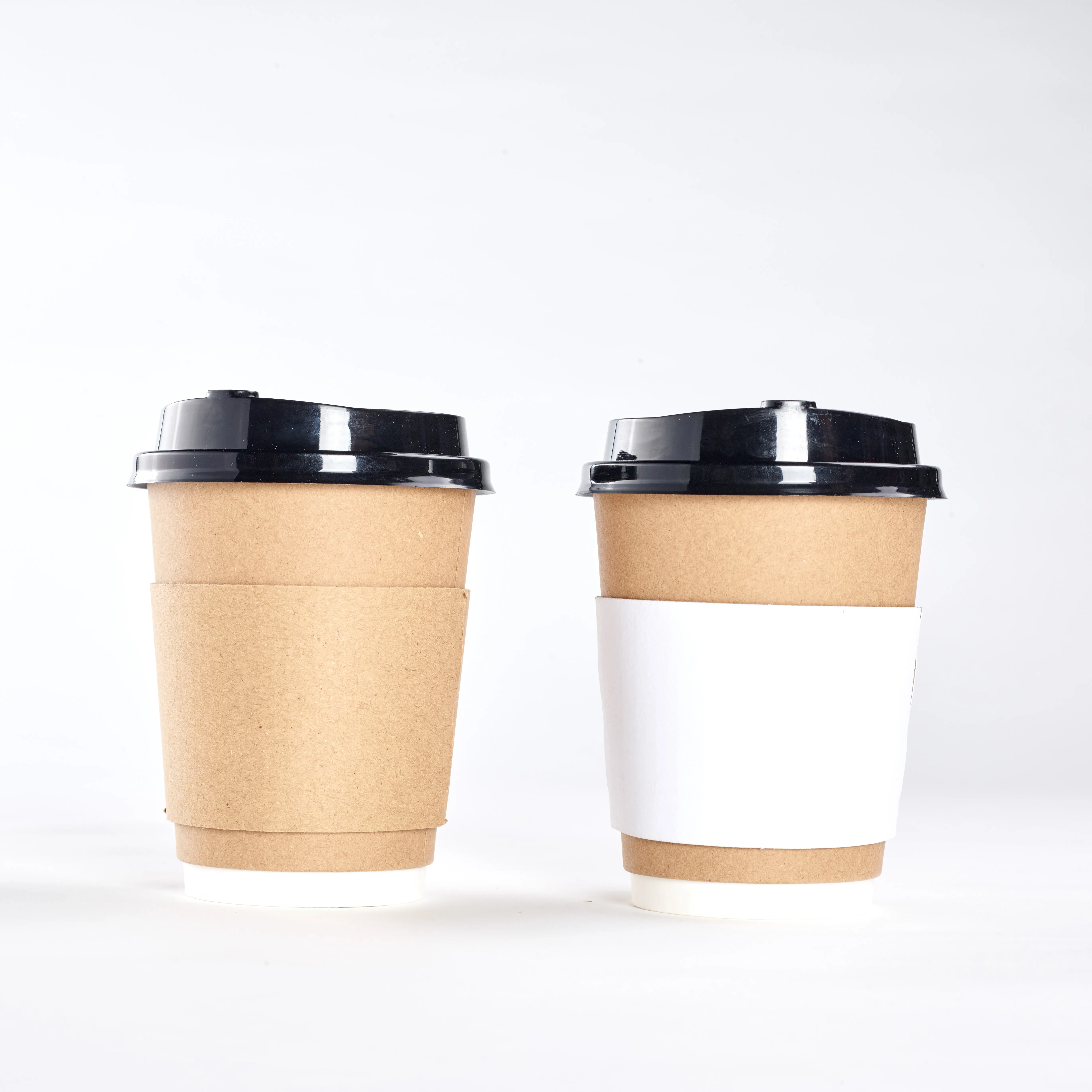 
Mz Hot Coffee Bubble Tea Insulated Paper Cup Sleeves Disposable Brown Kraft Paper Custom Cups Sleeves 